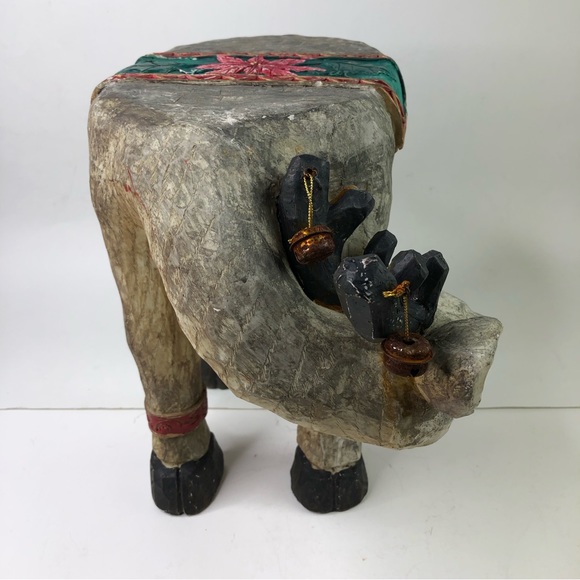 Dan Dee Reindeer Christmas Display Seat Planter Seat Stool Chair Poinsettia deco - Picture 6 of 10